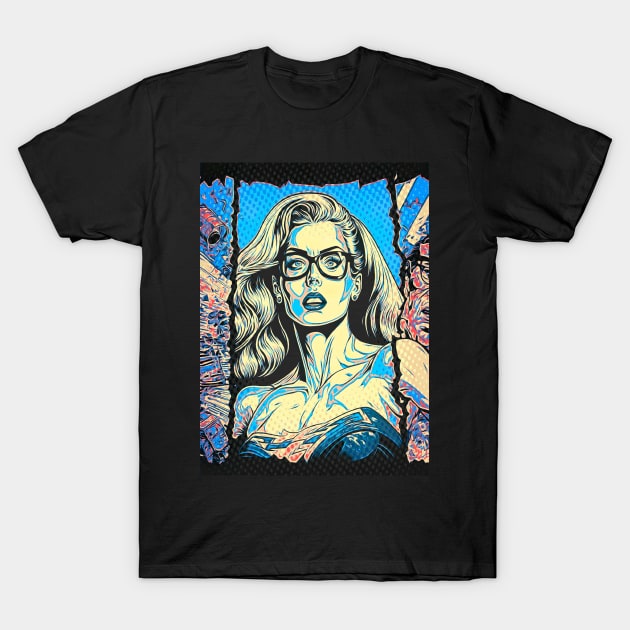 Comic Pop Art T-Shirt by Alonesa